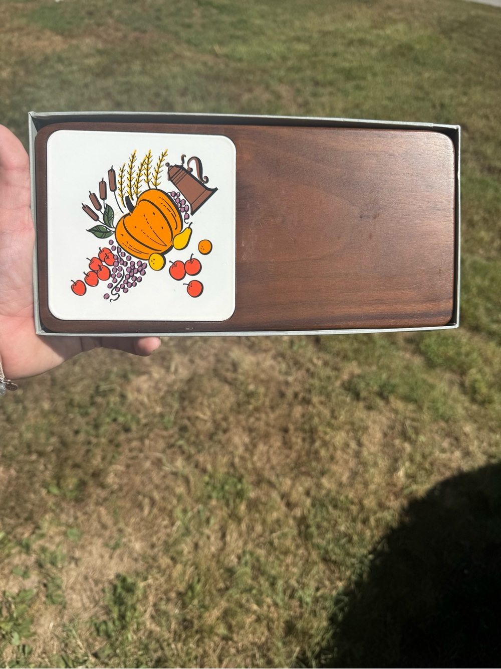 vintage 1970s Mid-Century Modern wood cheese board